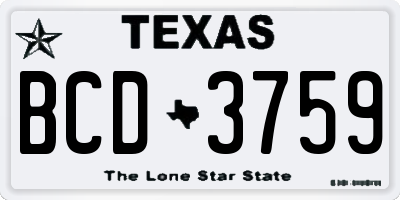 TX license plate BCD3759