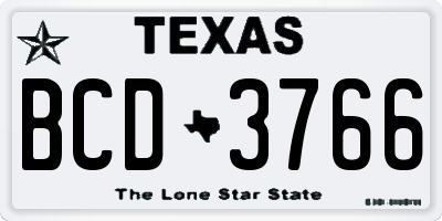 TX license plate BCD3766