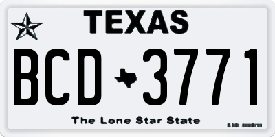 TX license plate BCD3771