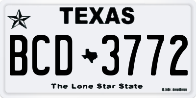 TX license plate BCD3772