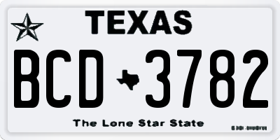 TX license plate BCD3782