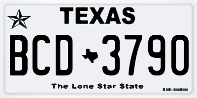 TX license plate BCD3790