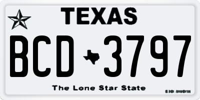 TX license plate BCD3797
