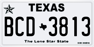 TX license plate BCD3813