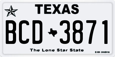 TX license plate BCD3871