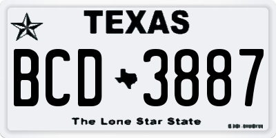 TX license plate BCD3887