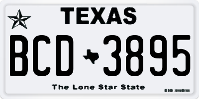 TX license plate BCD3895