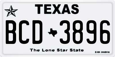 TX license plate BCD3896