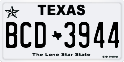 TX license plate BCD3944