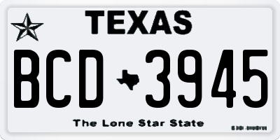 TX license plate BCD3945