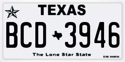 TX license plate BCD3946
