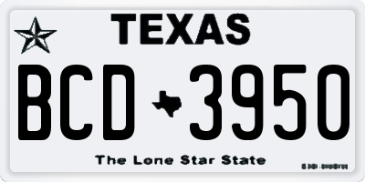 TX license plate BCD3950