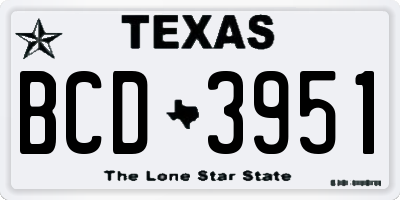 TX license plate BCD3951