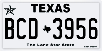 TX license plate BCD3956