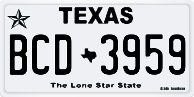 TX license plate BCD3959