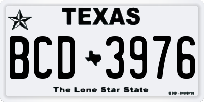 TX license plate BCD3976