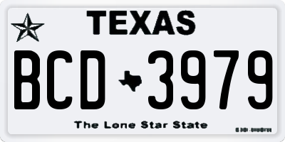 TX license plate BCD3979
