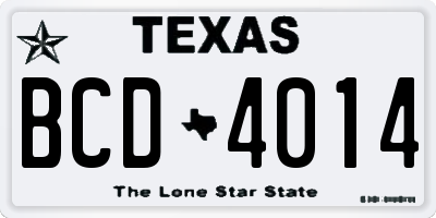 TX license plate BCD4014