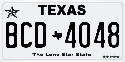 TX license plate BCD4048