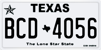 TX license plate BCD4056