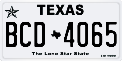 TX license plate BCD4065