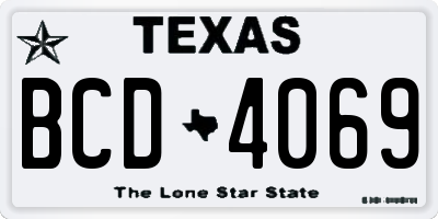 TX license plate BCD4069