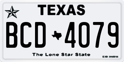 TX license plate BCD4079