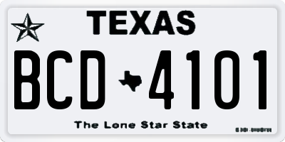 TX license plate BCD4101