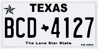 TX license plate BCD4127