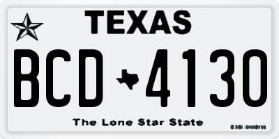 TX license plate BCD4130
