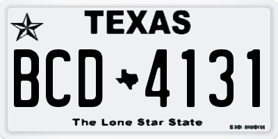 TX license plate BCD4131