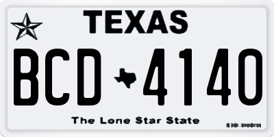 TX license plate BCD4140