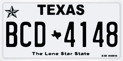 TX license plate BCD4148