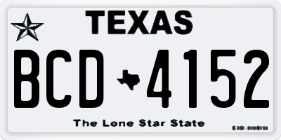TX license plate BCD4152