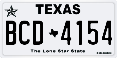 TX license plate BCD4154