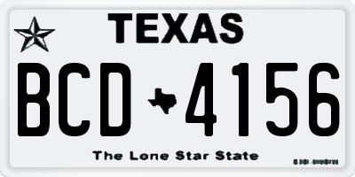 TX license plate BCD4156