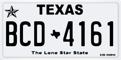 TX license plate BCD4161