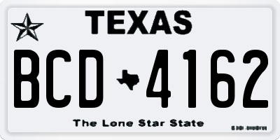TX license plate BCD4162