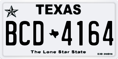 TX license plate BCD4164