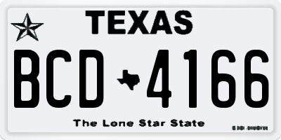TX license plate BCD4166
