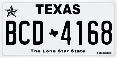 TX license plate BCD4168