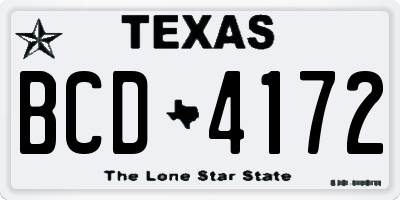 TX license plate BCD4172