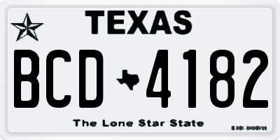 TX license plate BCD4182