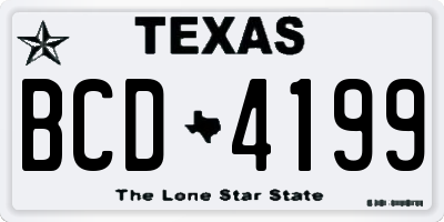TX license plate BCD4199
