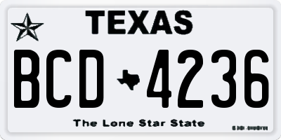 TX license plate BCD4236