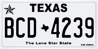 TX license plate BCD4239