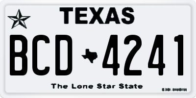 TX license plate BCD4241