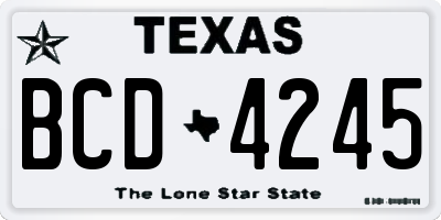 TX license plate BCD4245