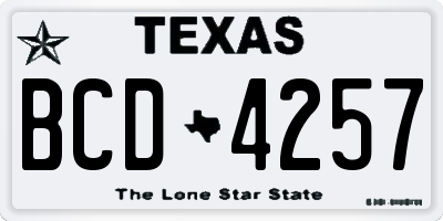 TX license plate BCD4257