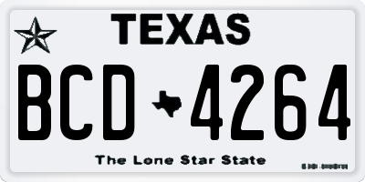 TX license plate BCD4264